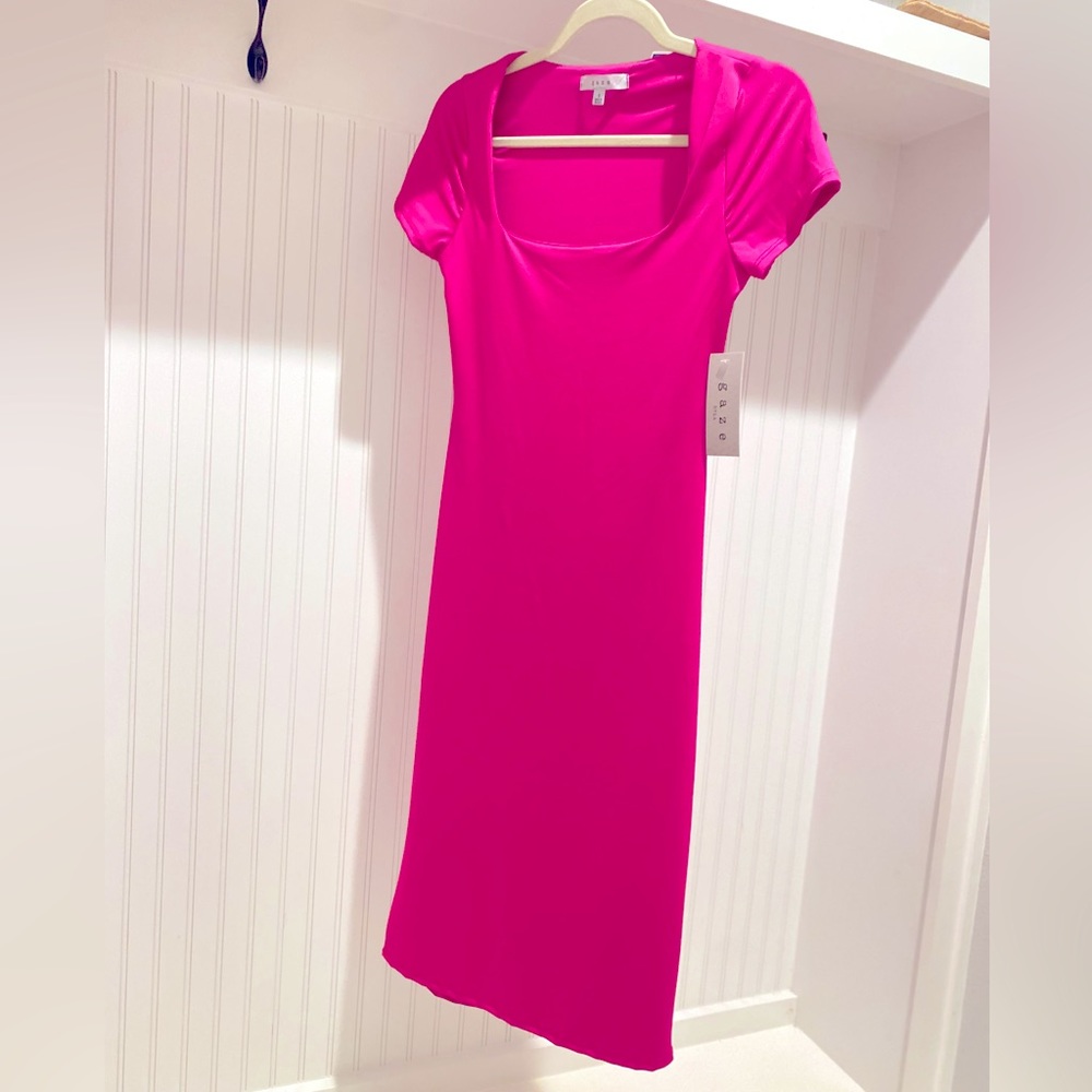 Hot Pink Bodycon MIDI Dress